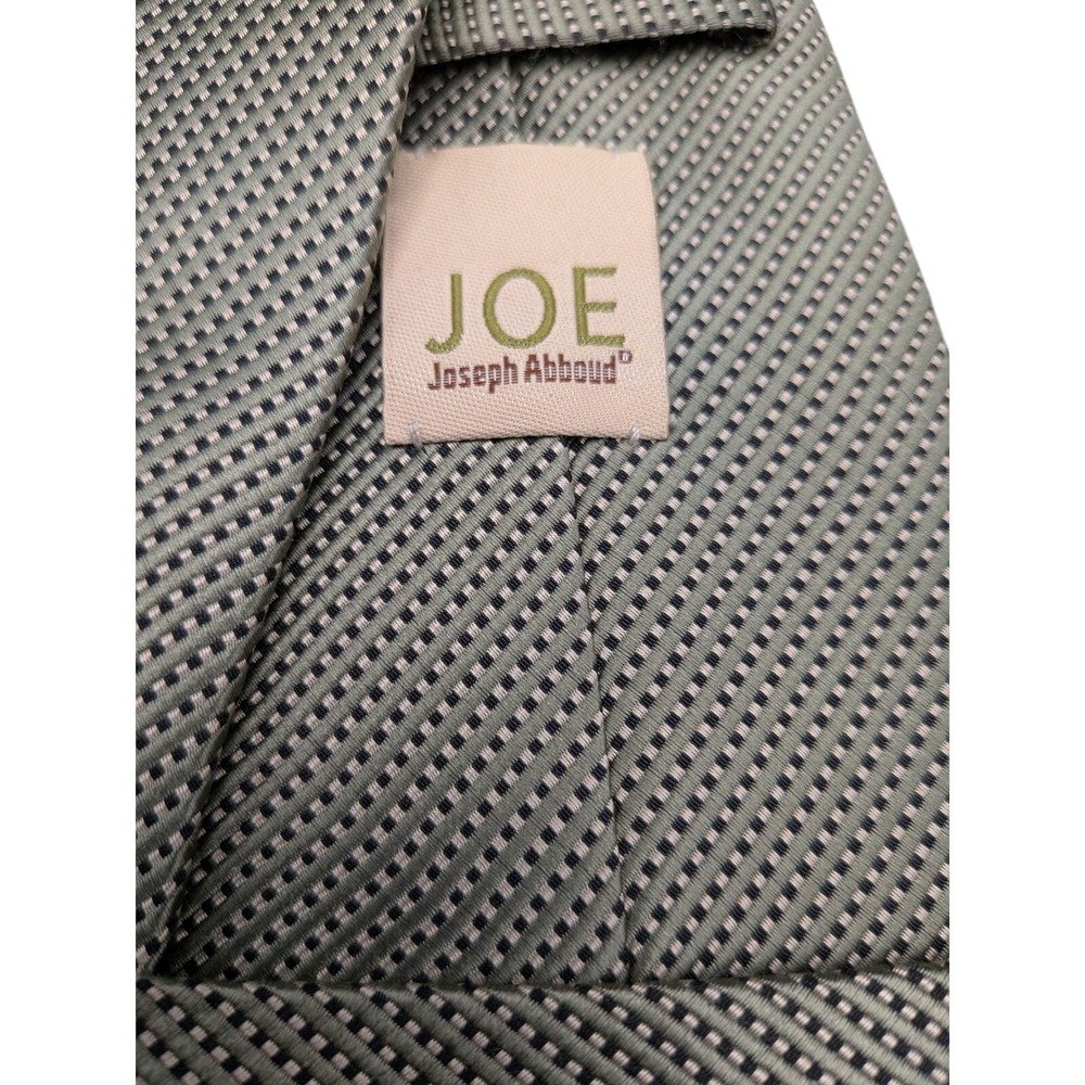 Joseph Abboud JOE Mens Tie Sage Green Black Micro Check Geometric Silk 59.5"
